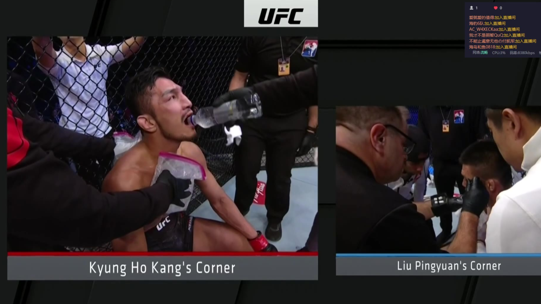 UFC中国选手刘平原对战韩国选手